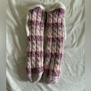 Cozy Pink and Purple Knit Socks
